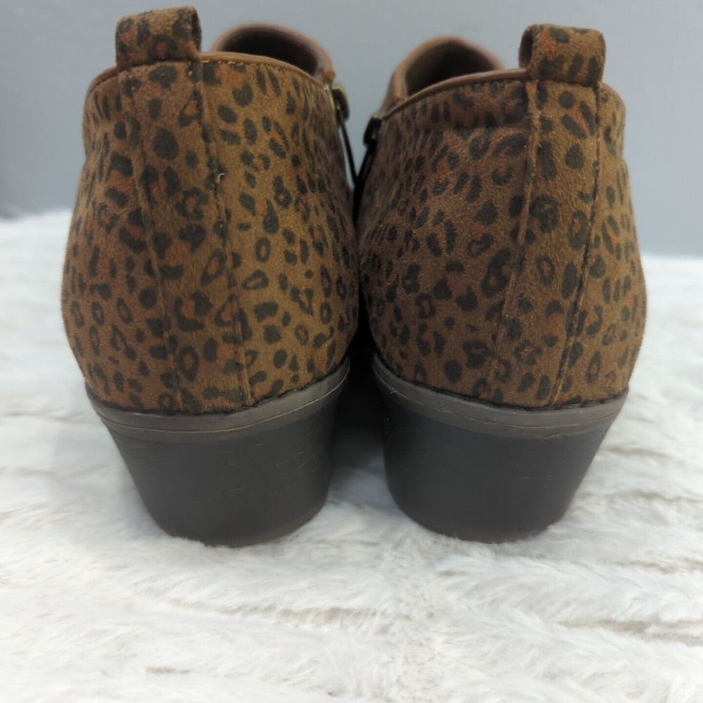 Eva & Zoe Women's Cheetah Print Faux-Suede Ankle Boots Size 11 - Picture 5 of 10